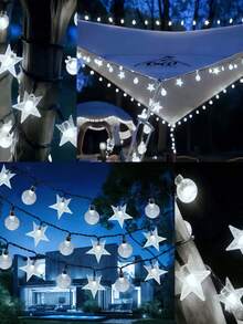 1 Set Solar Powered Lights - 20/50/100 LED Beads, 8 Modes, IP65 Waterproof, Outdoor Fairy Lights For Garden, Patio, Fence, Gazebo, Holiday, Party, Camping, Ramadan Eid Decoration (Warm White/Colorful) - Yellow - View 10