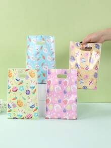 10/25/50个装复活节礼品袋，混合复活节卡通兔子图案礼品包装袋，适用于复活节派对装饰、复活节派对回礼、复活节欢乐装饰、可爱复活节兔子购物袋、复活节小物件收纳袋、复活节糖果袋、复活节家庭聚会餐桌装饰 - 復活節混款滿版卡通兔子 - 查看 10