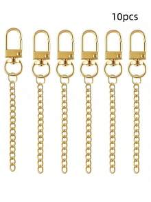 10pcs Metal Key Chain Set, DIY Handbag Key Ring Pendant Accessories, 3 Styles Available - Multicolor - View 12
