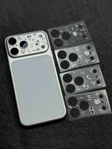 1张贴纸 + 3张磨砂透明相机镜头保护膜，柔软防刮，适用于 17 Pro Max/17 Pro - 金屬愛心 - 查看 3