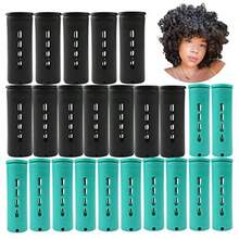 QY- Large And Jumbo Perm Rods Set - 24 Pcs Black And Green Color Hair Rollers For Natural Hair - Cold Wave Rods For Long Short Hair - Hair Curlers Hairstyling Tools -3788 - Đen xanh - Xem 1