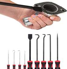 Juego De 9 Púas Y Ganchos De Precisión Con Raspador, Desarmadores Ganchos Ganzuas De Precision Aceite Coche, Kit De Herramientas Telescópicas Magnéticas, Juego De Herramientas De Gancho Mecánico Para Quitar Accesorios Electrónicos Automotrices - A - Ver 6