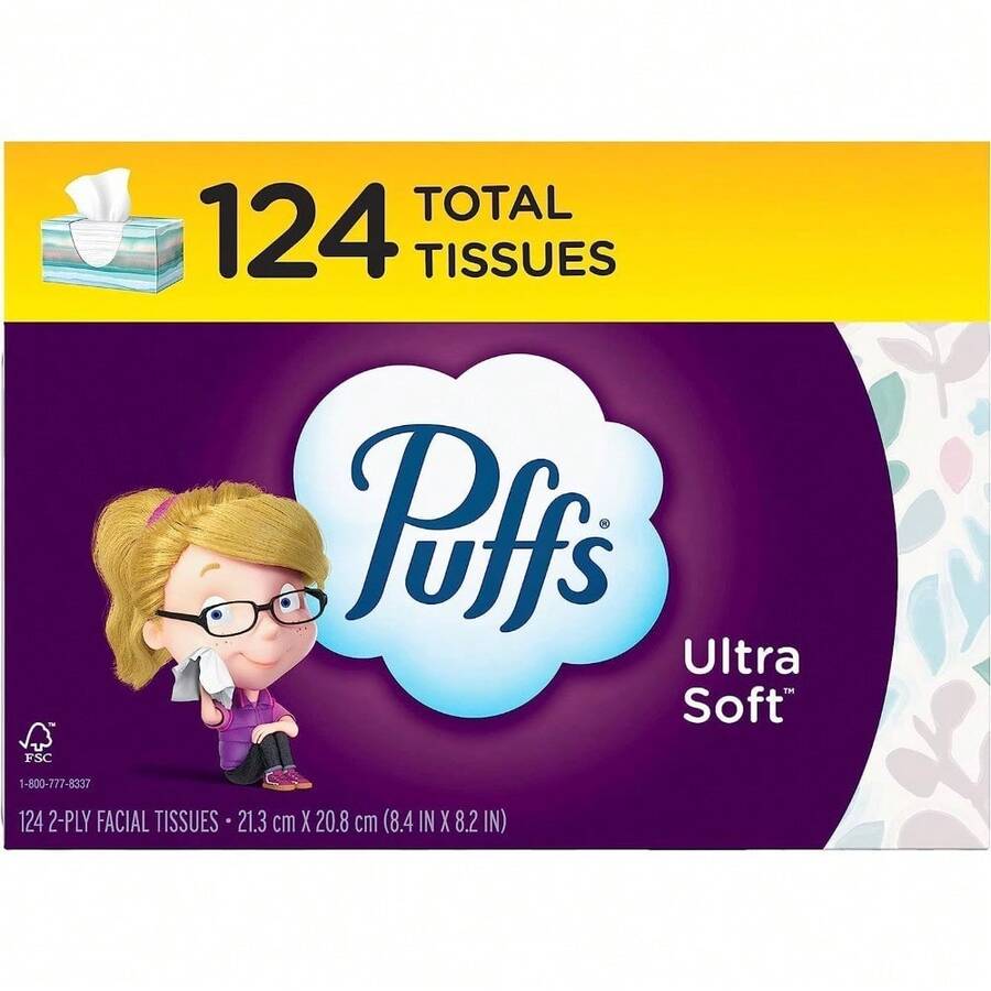 Ultra Soft Facial Tissues Family Size Box 124 Tissues Per Box - 1 - View 1