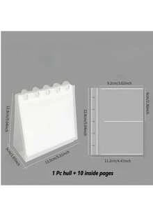 3英寸极简主义明信片展示相册，蘑菇扣桌面支架，翻页日历，照片相册 - 彩色 - 查看 11