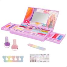 Color Baby Set maquillaje Beauty Love COLORBABY, con estuche con espejo, sombras, brillos, pintauñas, pegatinas y accesorios, maquillaje infantil  y no tóxico, desde 5 años ✅ Entrega 24/48h a España (península) - Multicolor - Ver 2