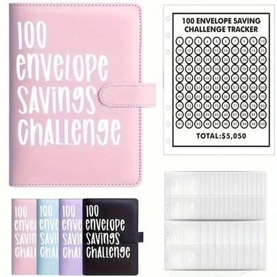 100 Envelopes Money Saving Challenge - A5 Money Saver Budget Binder Book With Cash Envelopes And Numbers, 100-Days Of Easy And Funny Ways To Save $5,050 Cash Envelope Challenge Binder