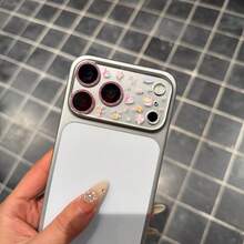 Cartoon Universe, French Fries, Cat Relief Stickers+Glitter High-Definition Rear Camera Tempered Glass Film Compatible With Apple 17 Promax, Apple 17 Pro Phone Lens Film, Camera Lens Film, With Protective Layer, Simple Design - Glitter Lens Film + Space Sticker - View 7