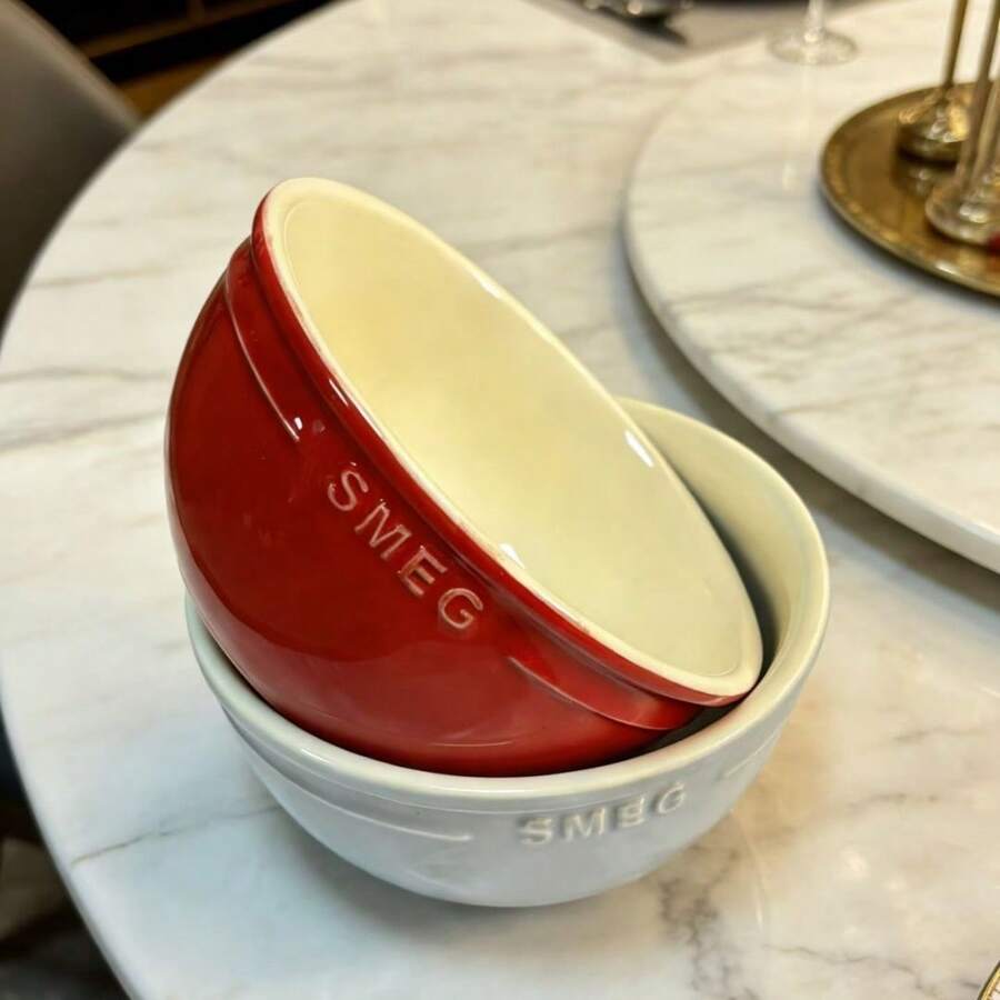 2-5pcs/Set French Style Ceramic Rice Bowl, Dessert Bowl, Baking Bowl, High-Quality Dinnerware Set, 2025 New Design - Multicolor - View 1