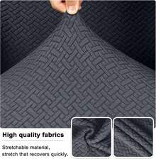 Stretch Wingback Chair Cover - Reusable Side Chair Slipcover, Accent Chair Protector Dining Room, Banquet, Home Decor (Silver, 2PC) - 01 T-shaped Twill Dark Grey - View 3