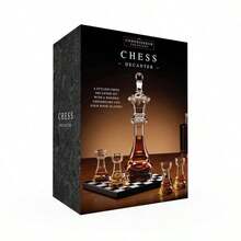 Connoisseur Creations Glass Chess Decanter And Rook Glasses With Chessboard Base - 1 - View 5