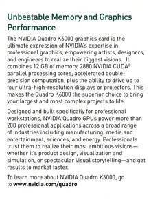 Nvidia Quadro K6000 12GB GDDR5 ECC 工作站显卡，2 个 DisplayPort 接口和双 DVI 接口，双插槽，是科学计算、仿真和 FP64 的理想选择（OEM 包装） - K6000 12G - 查看 5