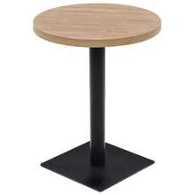 vidaXL Tavolo da bistrot in MDF e acciaio rotondo 60 x 75 cm Colore cenere - Beige - Visualizzare 2