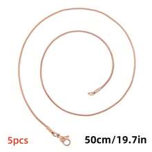 5pcs/Pack Elegant Luxury Fashion Multi-Length Lobster Clasp 1.5mm Flat Snake Chain Necklace, 304 Stainless Steel High Quality Vacuum Plating, DIY Jewelry Supplies, Suitable For Pendant Accessories, Jewelry Making, Valentine's Day, Mixed Colors & Sizes - 5pcs - View 33