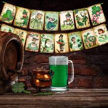 1 Set St. Patrick's Day Decorations - Vintage St. Patrick's Day Banner, Clover Clover St. Patrick's Day Wreath, Irish Party Supplies, 15 Pcs Lucky Clover St. Patrick's Day Decor For Holiday Home Decor - Multicolor - View 6