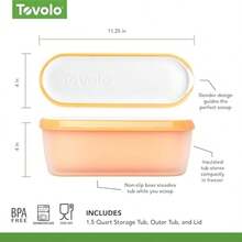Tovolo Glide-A-Scoop - Tina de helado reutilizable Sunburst, contenedor hermtico sin BPA para helado casero, almacenamiento compacto para congelador, apto para lavaplatos (1.5 cuartos de galn) - rayos de sol+1.4 l - Ver 7
