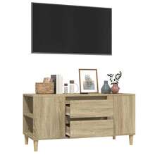 vidaXL Meuble TV Chêne sonoma 102x44,5x50 cm Bois d'ingénierie - Castanho - Ver 5