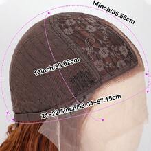 Reddish-Brown Wig, Middle Part T-Part Lace Front Synthetic Wig, 1-Meter Long Hair Wig, Noble Princess Wig, Costume Wig. - Rust Brown - View 10