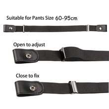 3PCS No Buckle Elastic Belt Set, Invisible Stretch Belt For Women & Men, Adjustable High Stretch Waistband For Jeans & Pants – Universal Size 24-40 Inch, Leather & Canvas, Comfort Fit No Bulge - mặc định - Xem 10