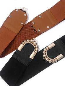 时尚复古弹力腰带，适合搭配连衣裙和开衫 - 彩色 - 查看 5