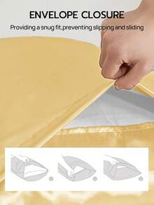 1个缎面枕套 - 光泽缎面丝绸枕套，奢华丝滑柔软透气，信封式开口，不含枕芯 - 适用于家居、宿舍、沙发、汽车，通过Oeko-Tex认证，送给妈妈的绝佳礼物，金色 - 金色 - 查看 7