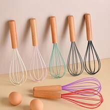 Wooden Handle Silicone Kitchen Utensils, Suitable For Home Kitchen Use - Multicolor - View 1