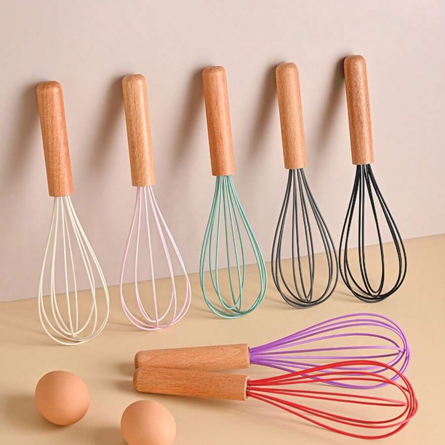 Wooden Handle Silicone Kitchen Utensils, Suitable For Home Kitchen Use - Multicolor - View 1