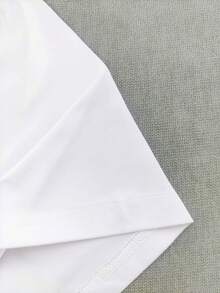 Boys' Elephant Pattern T-Shirt - Soft Elastic Fabric, Casual Crew Neck Shirt With Playful Elephant Print, Summer Essential For Kids, Elephant Shirt - White - View 4