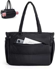 ¡RecomendadoBAGSMART - Bolsa de mano para mujer, con múltiples bolsillos, bolsa de trabajo acolchada para viajes, gimnasio¡Top de Temporada - Negro - - Ver 2