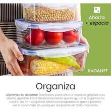 Raganet, Set de Contenedores Herméticos de Vidrio con Tapas de Alta Calidad, Capacidades Variadas para Almacenamiento de Alimentos (12 Contenedores)
