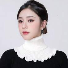 1pc White Knit Detachable Collar, Suitable For Pairing With Cardigans - White - View 3