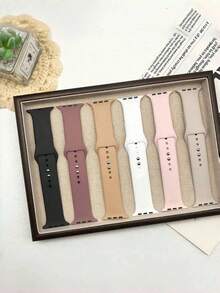 6pcs/Set Breathable Soft Silicone Sport Watch Bands, Elegant Fashion Gift Set Compatible With Apple Watch Series 11/10/9/8/7/6/SE/SE2/Ultra 2 (38mm, 40mm, 41mm, 42mm, 44mm, 45mm, 46mm, 49mm) - 38/40/41/42mm(Series 10) - View 12