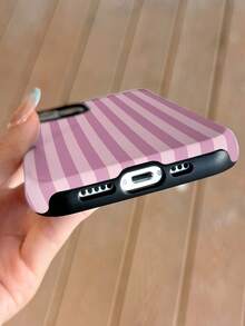 1 chiếc ốp lưng điện thoại cứng 2 trong 1 kiểu dáng tối giản, nghệ thuật, họa tiết sọc nhiều màu sắc, bóng bẩy, tương thích với Samsung/ 11/12/13/14/15/16/17 Pro Max, phiên bản quốc tế, không phải phiên bản nội địa. - Nhiều màu - Xem 4