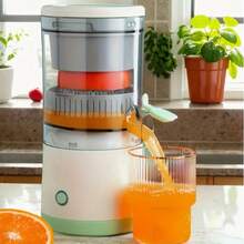 This Dual-Color Juicer Features USB Charging, Easy-To-Use Button Controls, A Detachable Cup, And An Automatic Juice Separator-Making It An Ideal Choice For Making Fresh Juice And A Perfect Holiday Gift. - Green - View 2