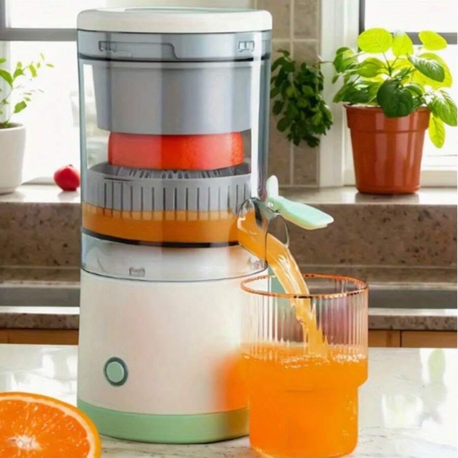 This Dual-Color Juicer Features USB Charging, Easy-To-Use Button Controls, A Detachable Cup, And An Automatic Juice Separator-Making It An Ideal Choice For Making Fresh Juice And A Perfect Holiday Gift.