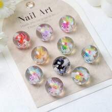 5/10颗16毫米小金鱼串珠，内嵌锦鲤，直孔圆珠，手工树脂散珠，DIY饰品配件