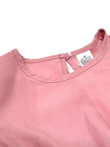 Đầm dài màu hồng kiểu cổ tích cho bé gái, chân váy xếp ly xòe, tay áo loe, thắt lưng nơ, đầm dự tiệc thanh lịch, thích hợp cho tiệc sinh nhật. - Hồng - Xem 6