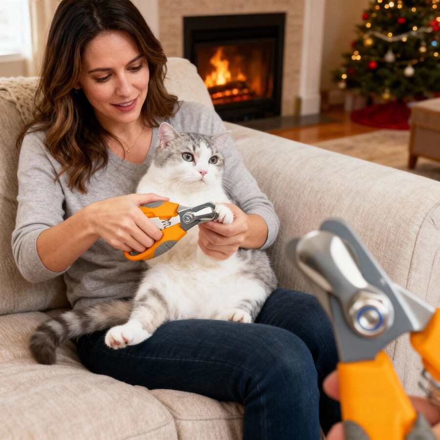 1 Set de 2 piezas Cortaúñas para Mascotas, Cortaúñas Profesional para Perros y Gatos con Bloqueo de y Mango Antideslizante, Tijeras de Aseo para Mascotas Pequeñas y Medianas