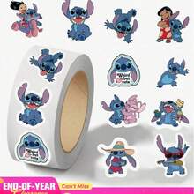 500pcs/Roll Disney DIY Stickers, Cartoon Cute Diary Bottle, Computer, Helmet, Car, Motorcycle Diary, Greeting Card Stickers, Gift For Dad, Mom, Grandparents, Birthday, Christmas, School, Children Reward, Self-Adhesive (No Cutting Required), Suitable For Holiday Decoration, Gifts, Cards, Parties - Disposable - Great For Home, Office Or Classroom Decor, Holiday Crafts, Fun Design, Easy To Tear, Decorative Labels, Gift Wrapping