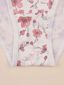 3条装女士白色碎花内裤，性感微花印花内衣 - 彩色 - 查看 7