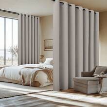 Patio Door Curtain Sound Blocking, Bedroom Privacy Room Divider Curtain Screen Partitions, Thermal Insulated Blackout Closet Sliding Door Curtain (1 Panel, 8.3ft Wide By 7ft Long, Gray) - 灰色 - 查看 7