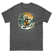 Camiseta de animal esquiador de mapache de Georgia - Negro - Ver 5