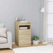 vidaXL Schubladenschrank Sonoma Eiche 40x50x76 cm Holzwerkstoff - Braun - Übersicht 1