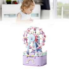 Princess Carousel To Build - Mini Rotating Music Box, STEM Building Set With Micro-Blocks, Ideal For Girls Ages 8-12, DIY Birthday Or Christmas Gift