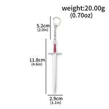 1 pieza Llavero de espada de plata de 12 cm, periféricos del juego The Witcher Wild Hunt, modelo de arma de cabeza de lobo medieval de metal como regalo de artesanía - Multicolor - Ver 13