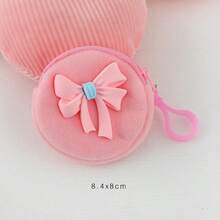 1pc Cartoon Keychain Coin Purse Girly Bow Earphone Storage Pouch Cute Small Coin Wallet For Women Mini Wallet Small Wallet Kawaii Cute Stuff - Multicolor - View 16