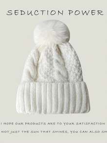 Women's Rhombus Pattern Casual Acrylic Knit Hat, Autumn/Winter - 1pc - View 2