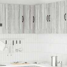 vidaXL Armoire murale d'angle de cuisine Kalmar sonoma gris - Gris - Voir 3