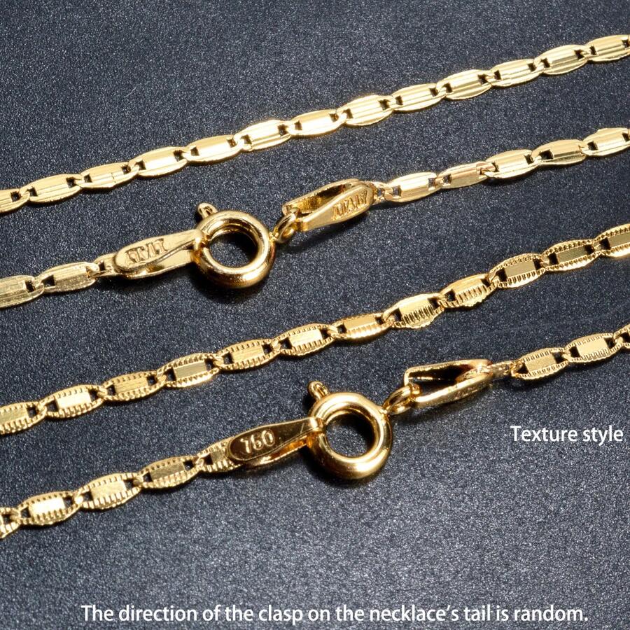 14k Gold Plated Copper Chain Necklace, Minimalist Design, Women - Gold 1 - View 1