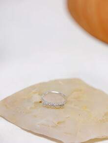 1件装 透明5锆石鼻环 925纯银耳骨耳环 耳廓耳屏耳骨穿孔 NEZ饰品