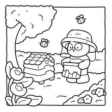 40-190g söt målarbok med kurirhund, lättfylld pappersbok, bedårande läkande stil, kurirhundelement, blått och gult färgschema, benhattdetalj, avslappnande klotter, lämplig för brevpapper, skolmaterial, utmärkt present till flickor, alla hjärtans dag, nyår - Små jobb - Visa 4